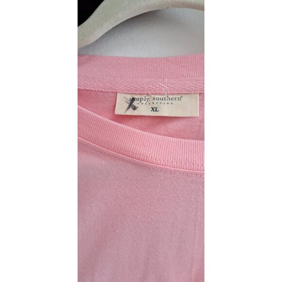 NWOT Simply Southern Pink T-Shirt "Born to Bloom" Elephant Print XL - Picture 6 of 7